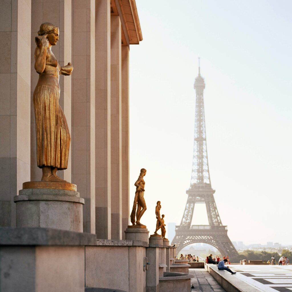 Paris, view of the Eiffel Tower. A dream for a Filipino couple.