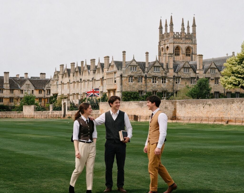 Students walk around and socialize on campus