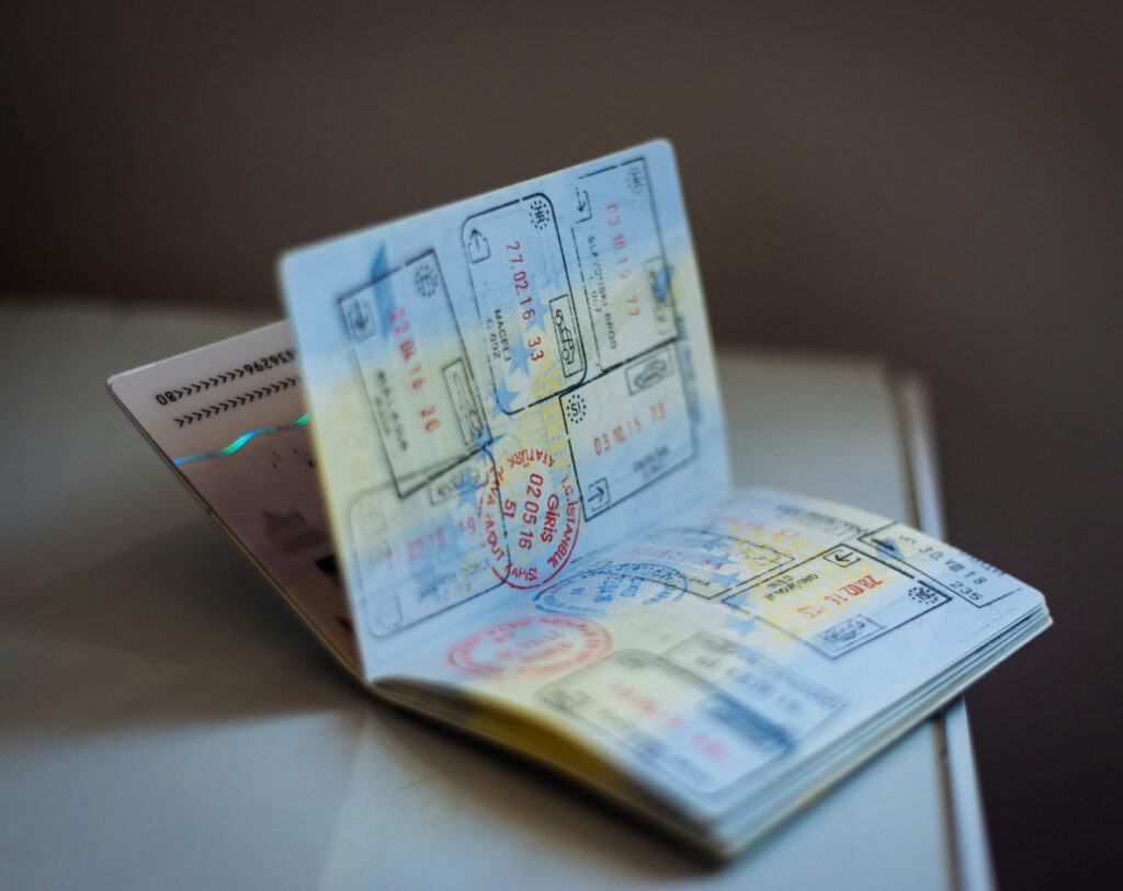 Passport with the Shengen visa
